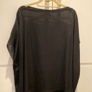 Dramatic! Gorgeous SEN Silk Georgette Tunic, Black